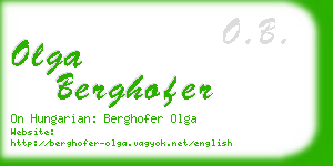 olga berghofer business card